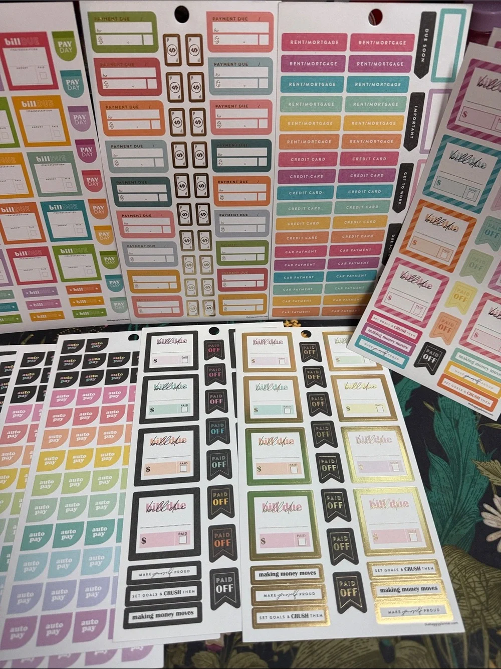 Happy Planner - Budget themed random sticker bundle - SEE PICS